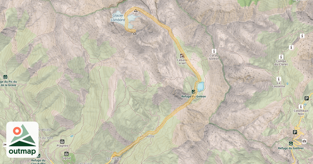 Map of Aiguille du Goléon — Les Hières