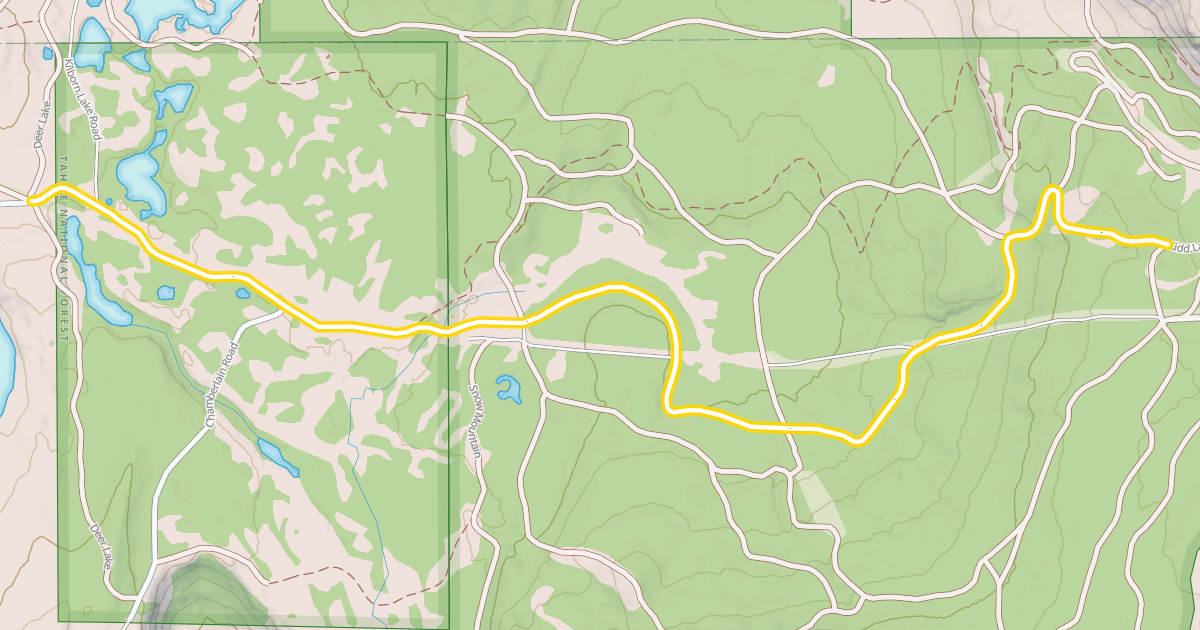 Map preview of Kidd Lakes Road