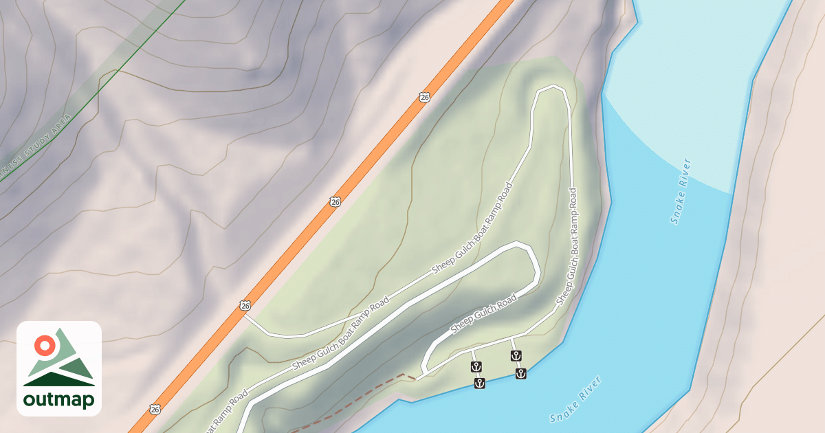 Map of SHEEP GULCH BOAT RAMP