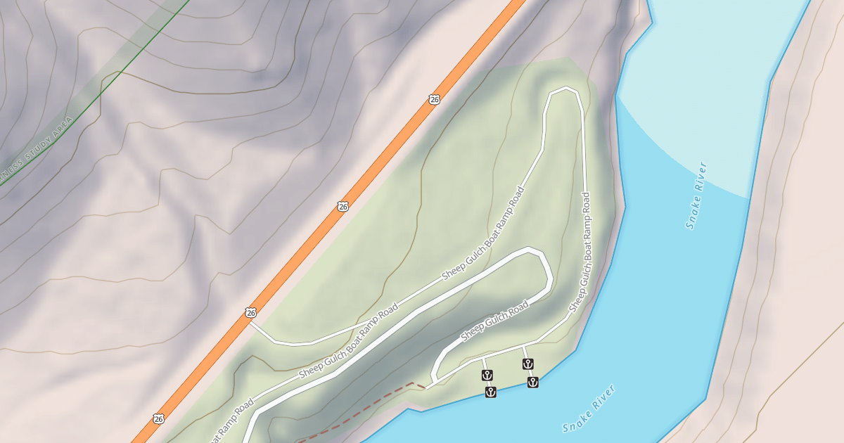 Map preview of SHEEP GULCH BOAT RAMP