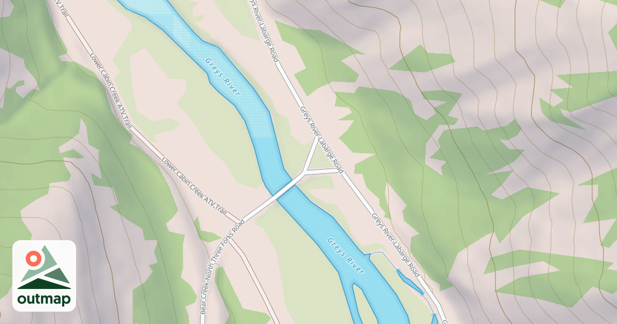 Map of BEAR CREEK NORTH 3 FORKS