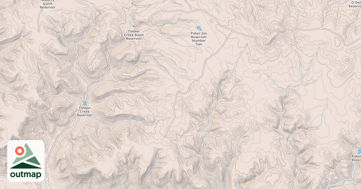 Map of POKER JIM BUTTE
