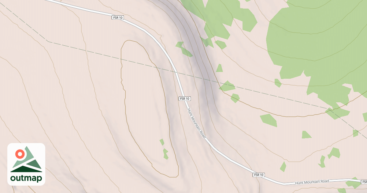 Map of HUNT MOUNTAIN
