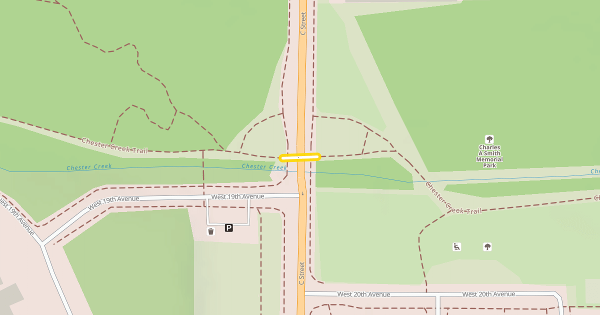 Map preview of Chester Creek Trail