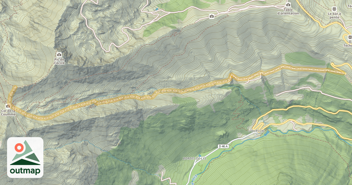 Map of Sommet de la Coume de Bourg — Bois du Croc