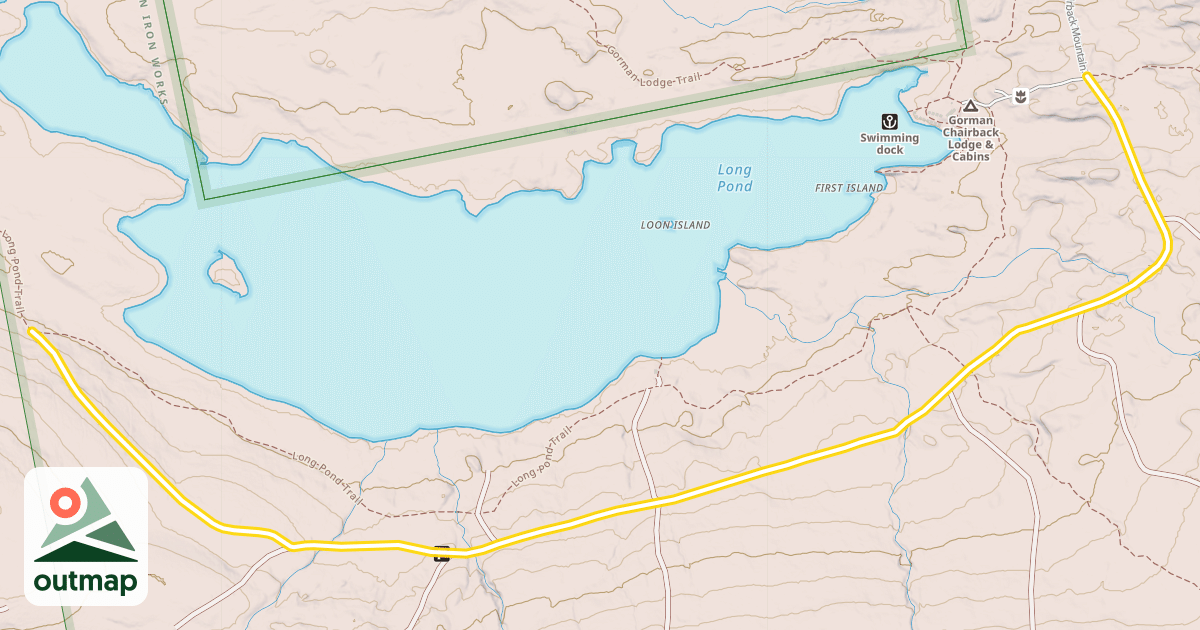 Map of Chairback Mountain Road