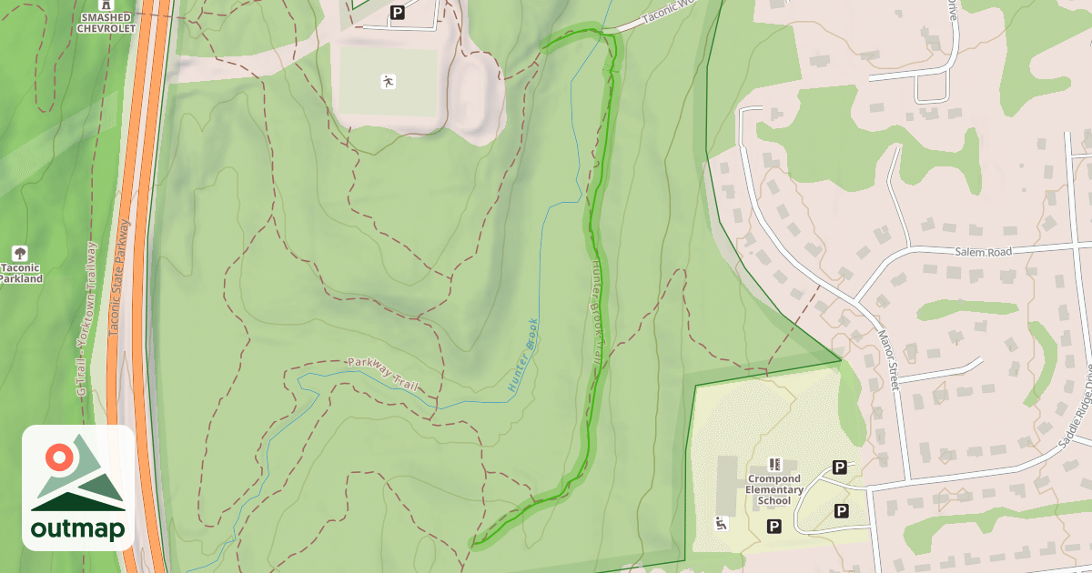 Map of R Trail - Hunter Brook Trail
