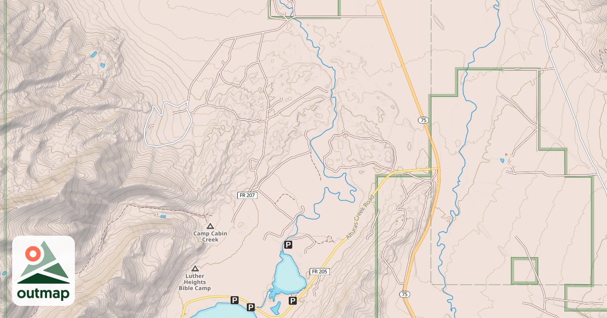 Map of Alturas Lake Cabin Creek Loop