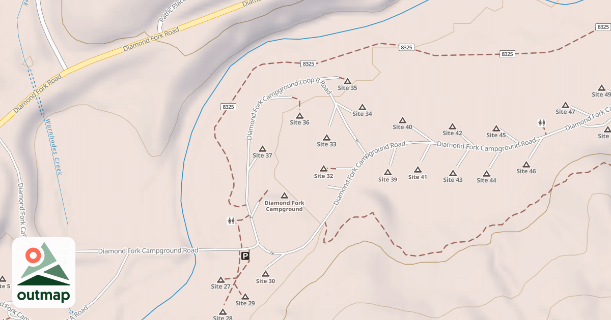 Map of DIAMOND FORK CG LOOP B