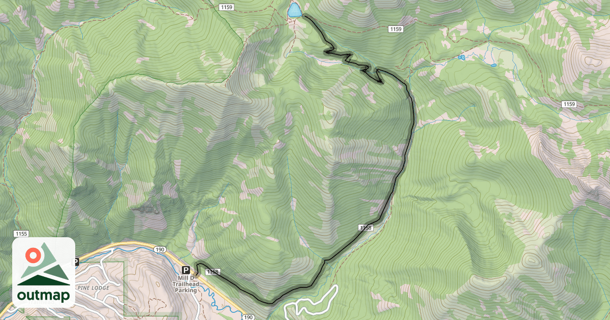 Map of Mill D North Fork Trail