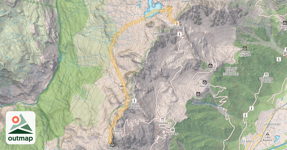 Map of Col du Lac Cornu — Le Brévent