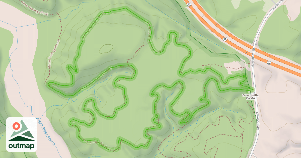 Map of Box Turtle Trail (purple)