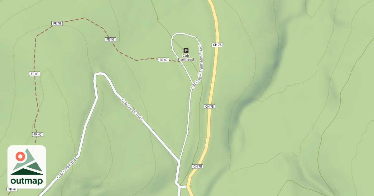 Map of CUB CREEK TRAILHEAD