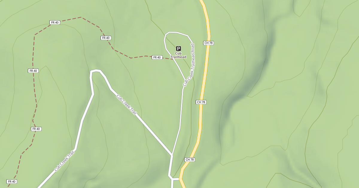 Map preview of CUB CREEK TRAILHEAD