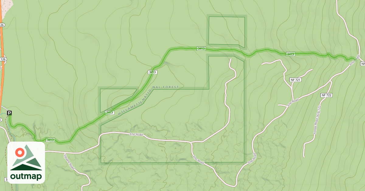 Map of Old Santiam Wagon Road Trail #3413
