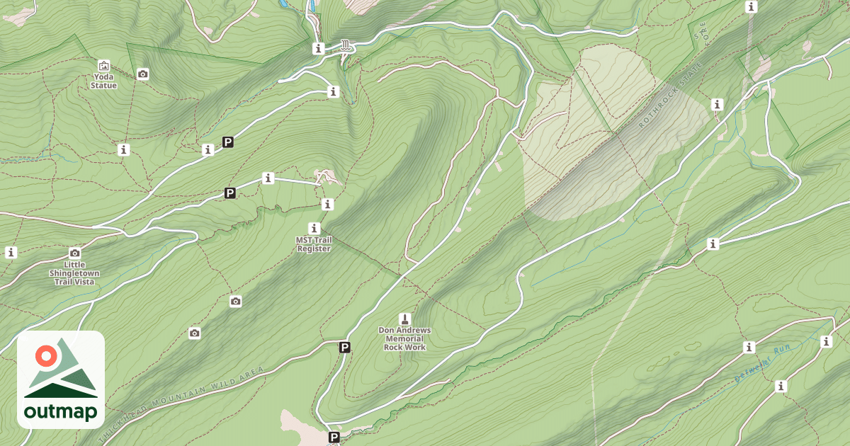 Map of Rothrock State Forest Seven Mountains Snowmobile Trails