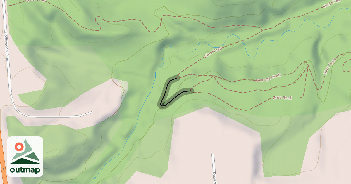 Map of Blue Trail (Black Diamond Jump Line)