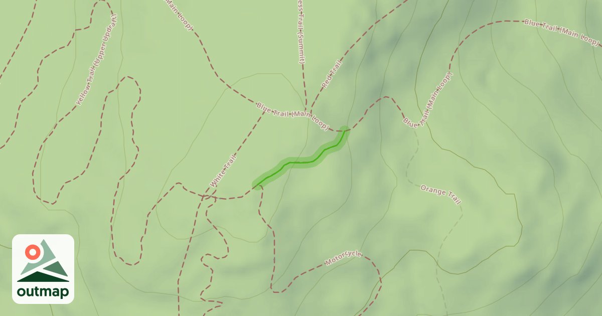 Map of Unmarked Trail (Blue Trail Connector)