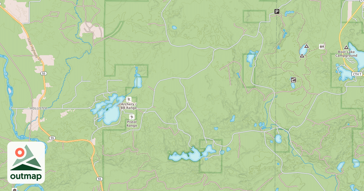 Map of SNOWMOBILE TRAIL LKLN LANGLADE