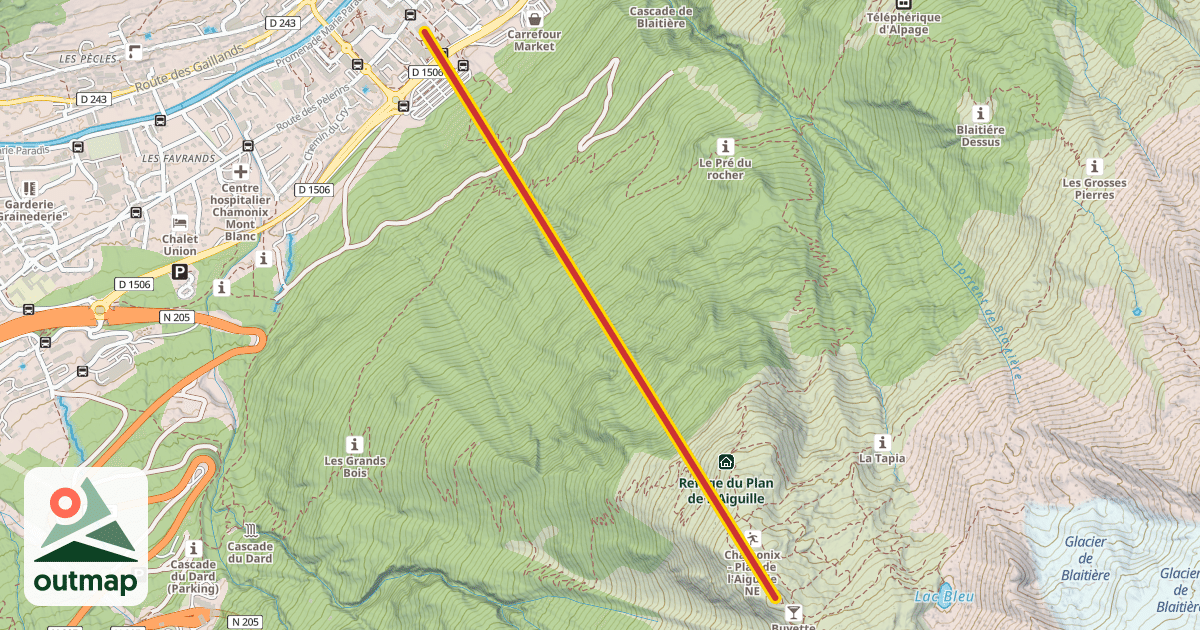 Map of Aiguille du Midi 1