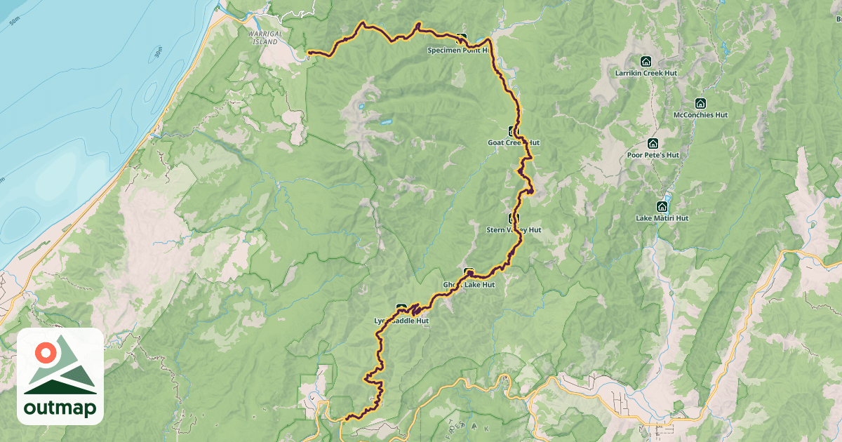 Map of Old Ghost Road