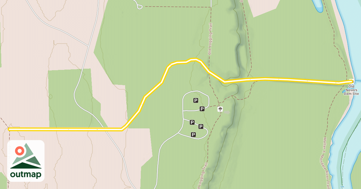 Map of Nevers Dam Trail
