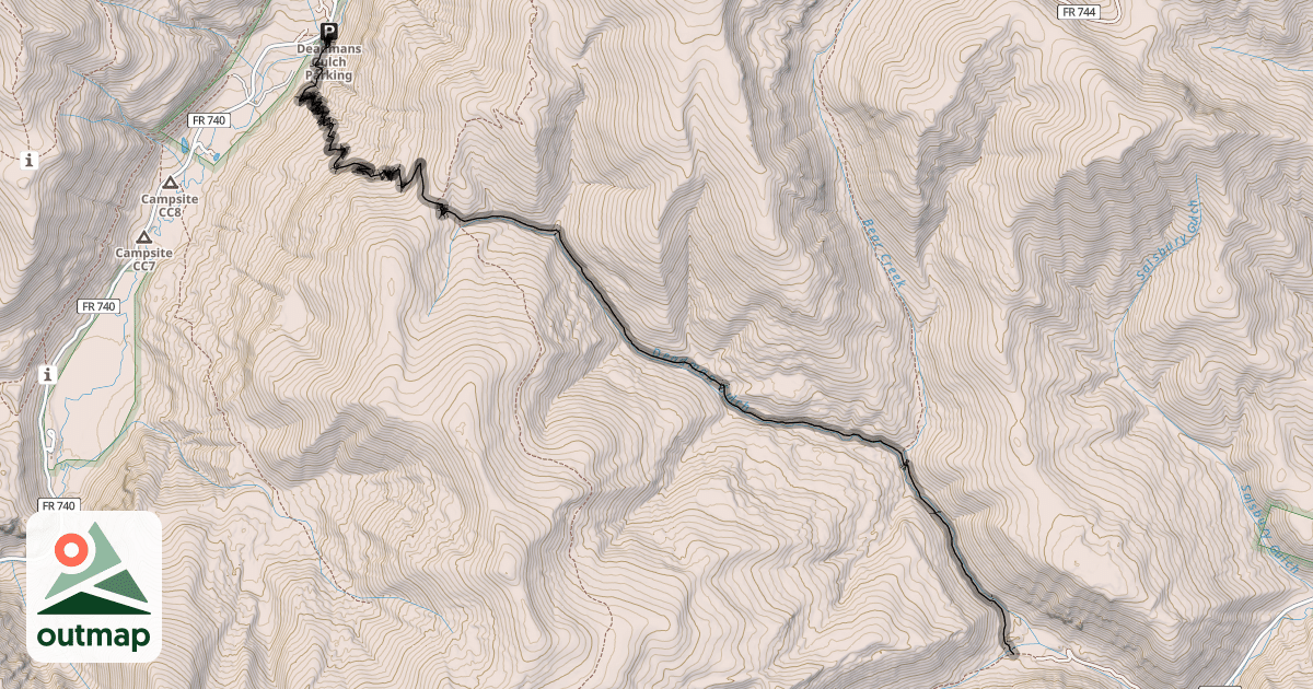 Map of Deadman Gulch Trail 420
