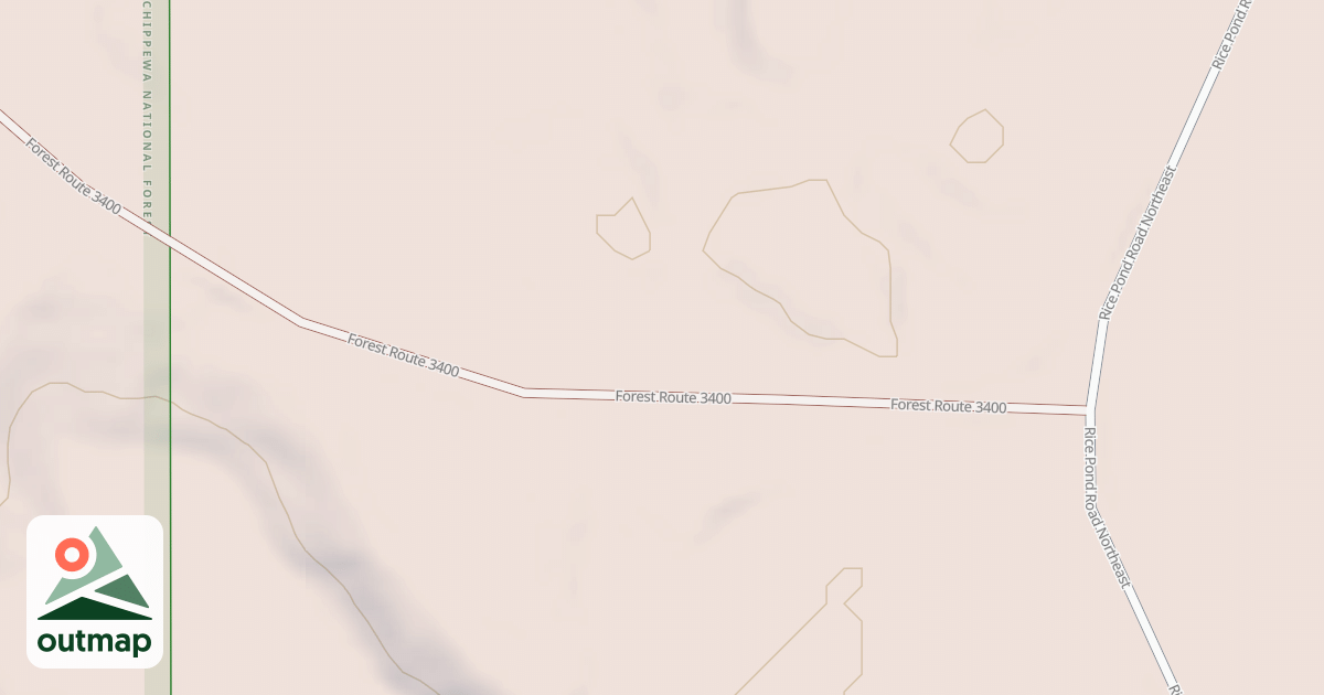 Map of RICE POND SPUR NORTHEAST