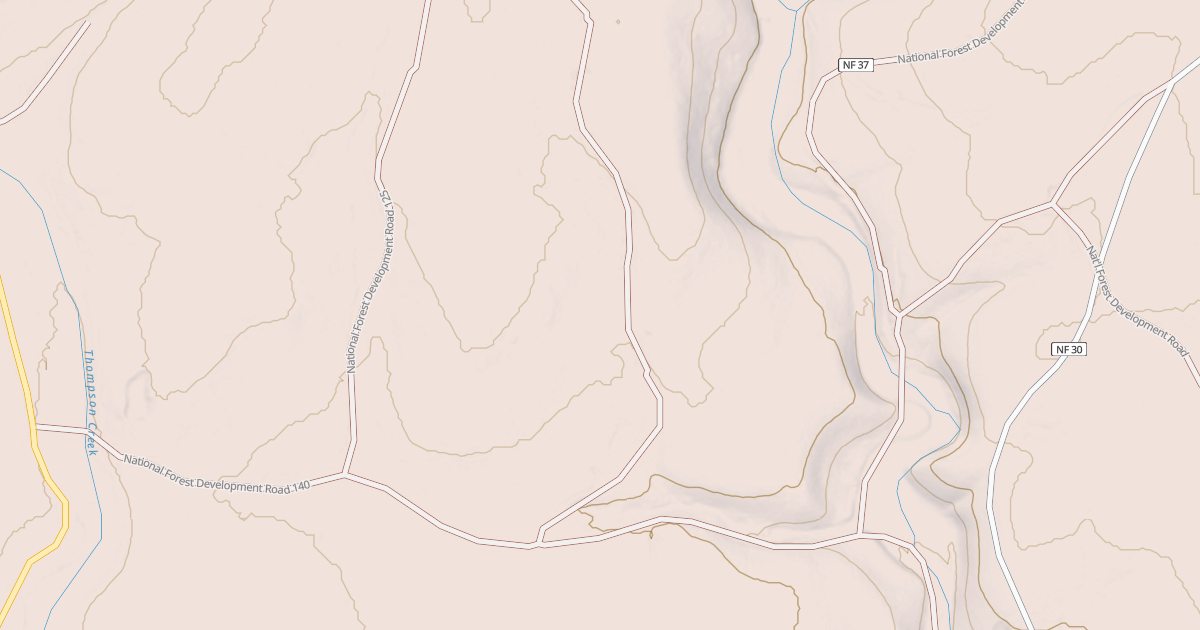 Map preview of USFS National Forest System Roads {5E080DF4-A2C8-4D32-8825-6E093B8578F9}