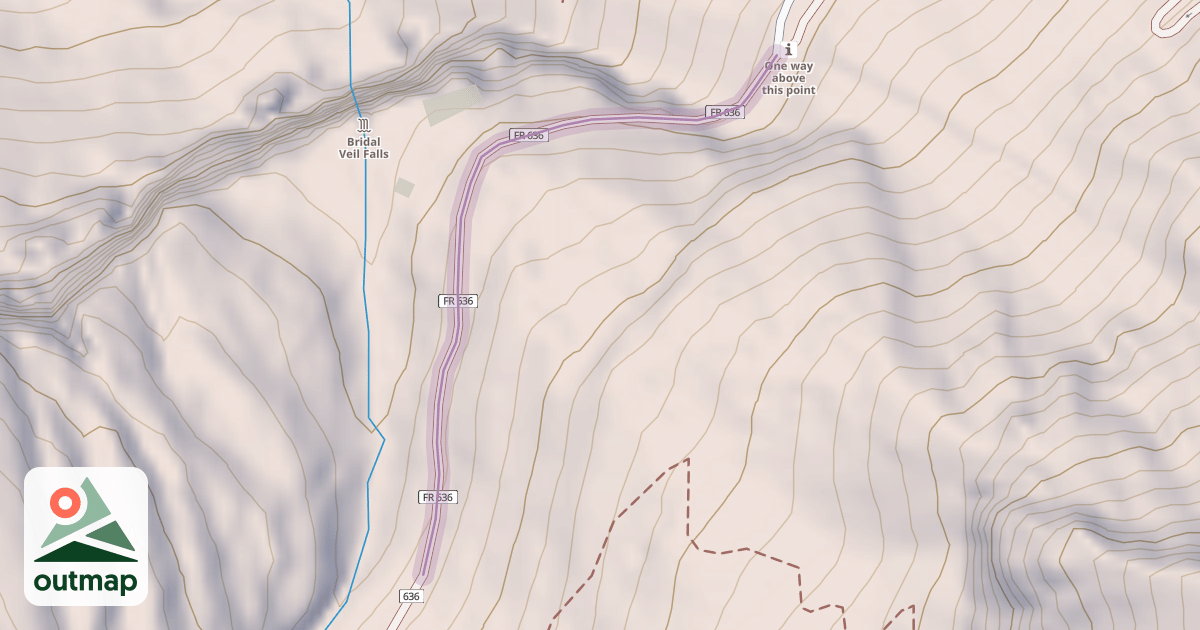 Map of Bridal Veil Wagon Road