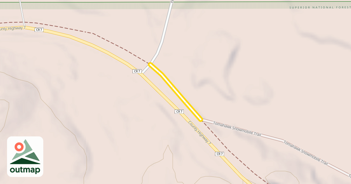 Map of Tomahawk Snowmobile Trail