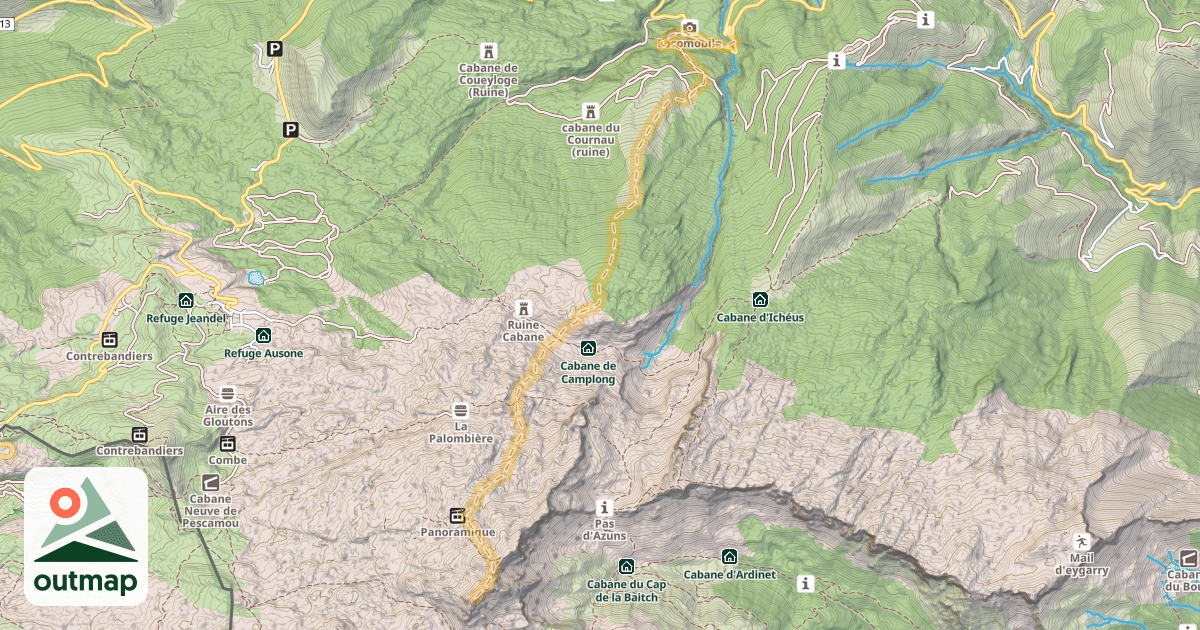 Map of Pic de Soum Couy — Pont de l'Arpet