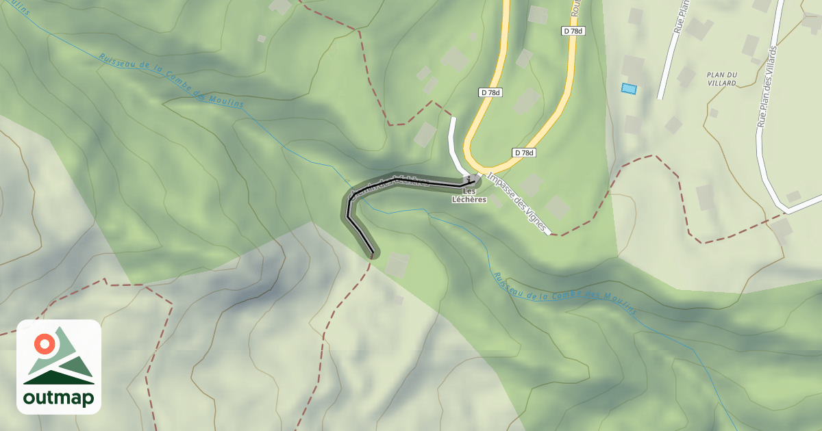 Map of Chemin des Léchères