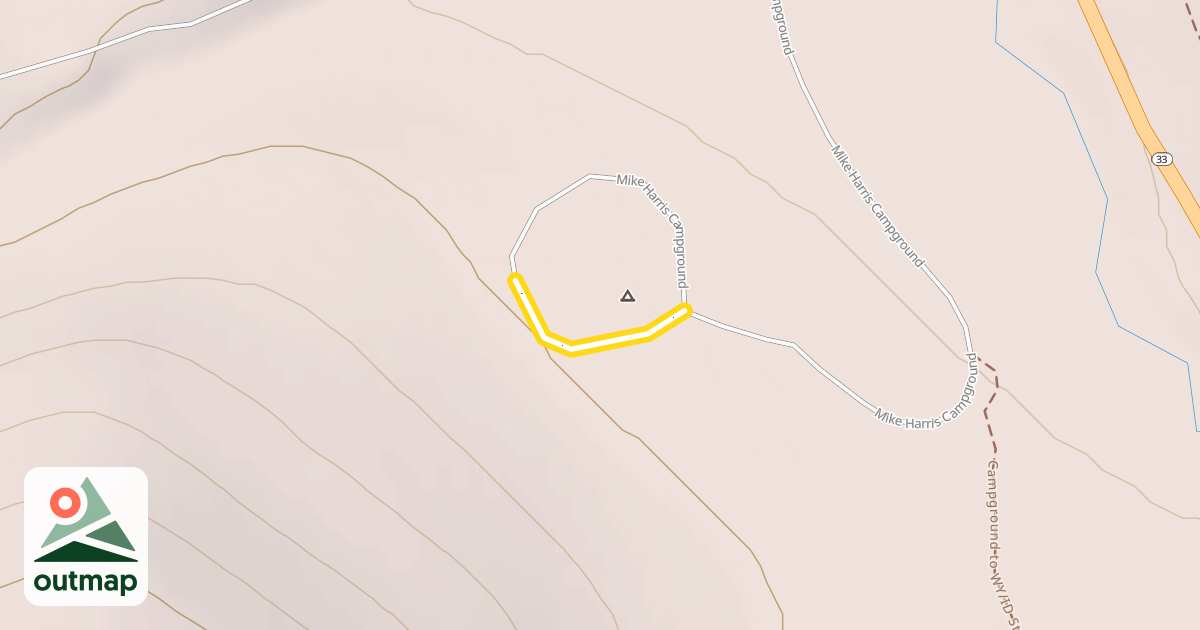 Map of Mike Harris Campground