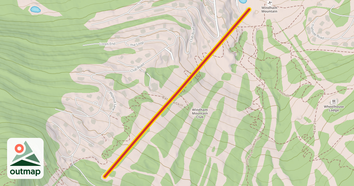 Map of Wonderama Express Quad