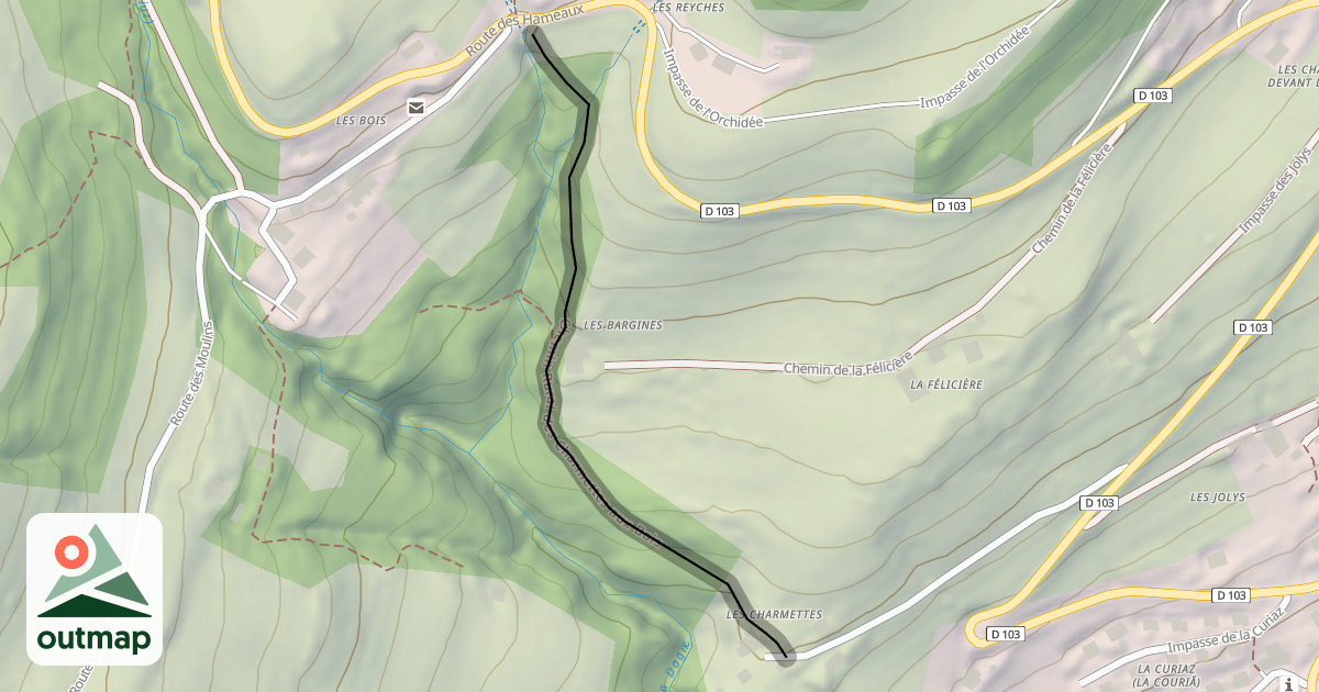 Map of Chemin Rural des Charmettes aux Bois