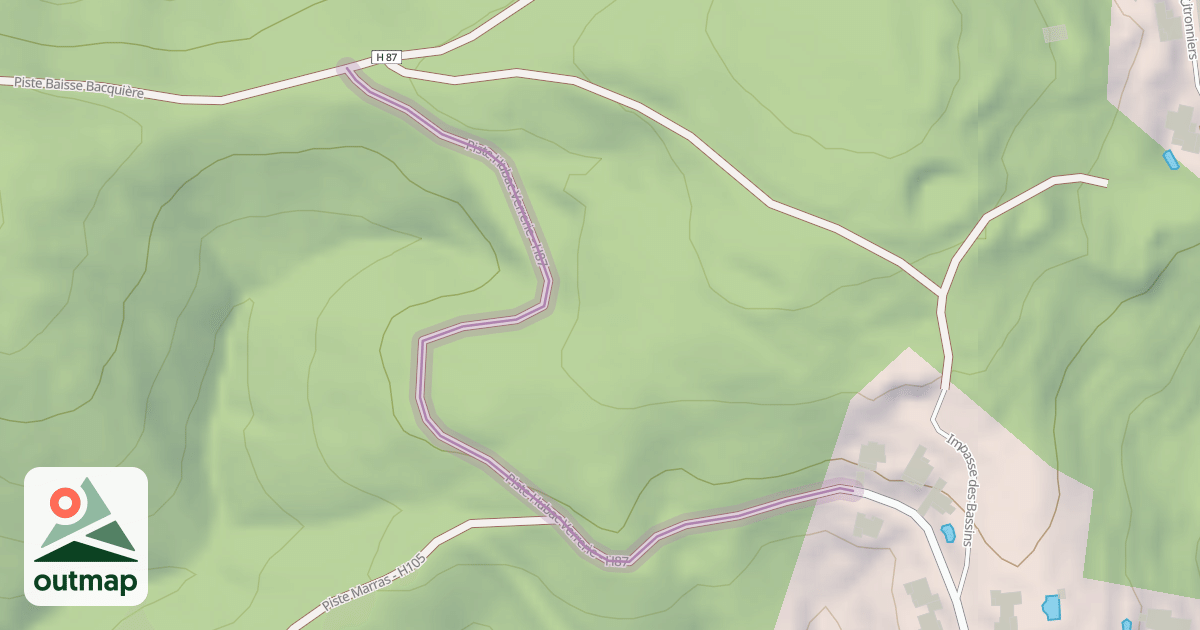 Map of Piste Hubac Verrerie - H87