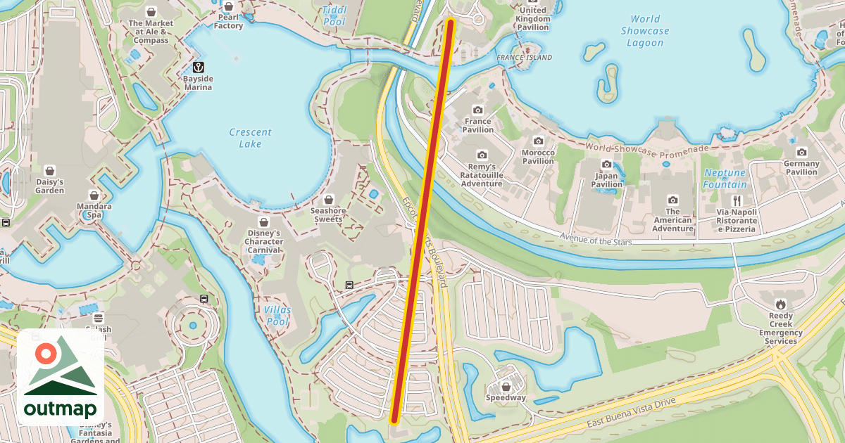 Map of Disney Skyliner