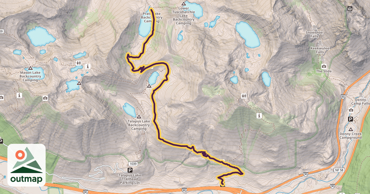 Map of Pratt Lake Trail