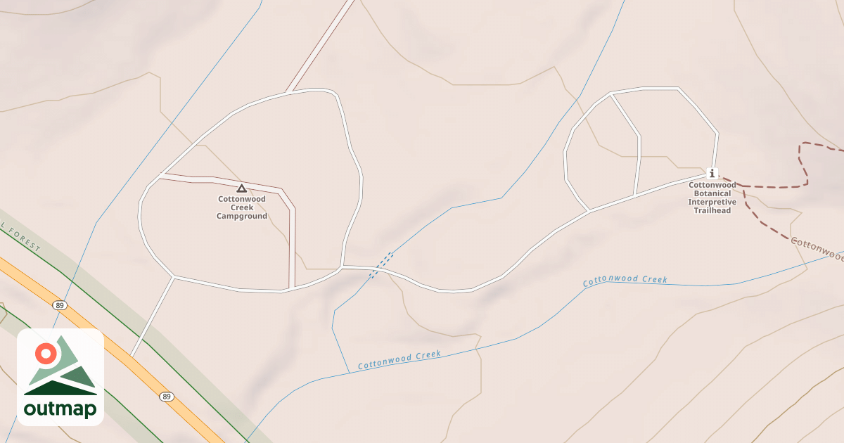 Map of COTTONWOOD CAMPGROUND