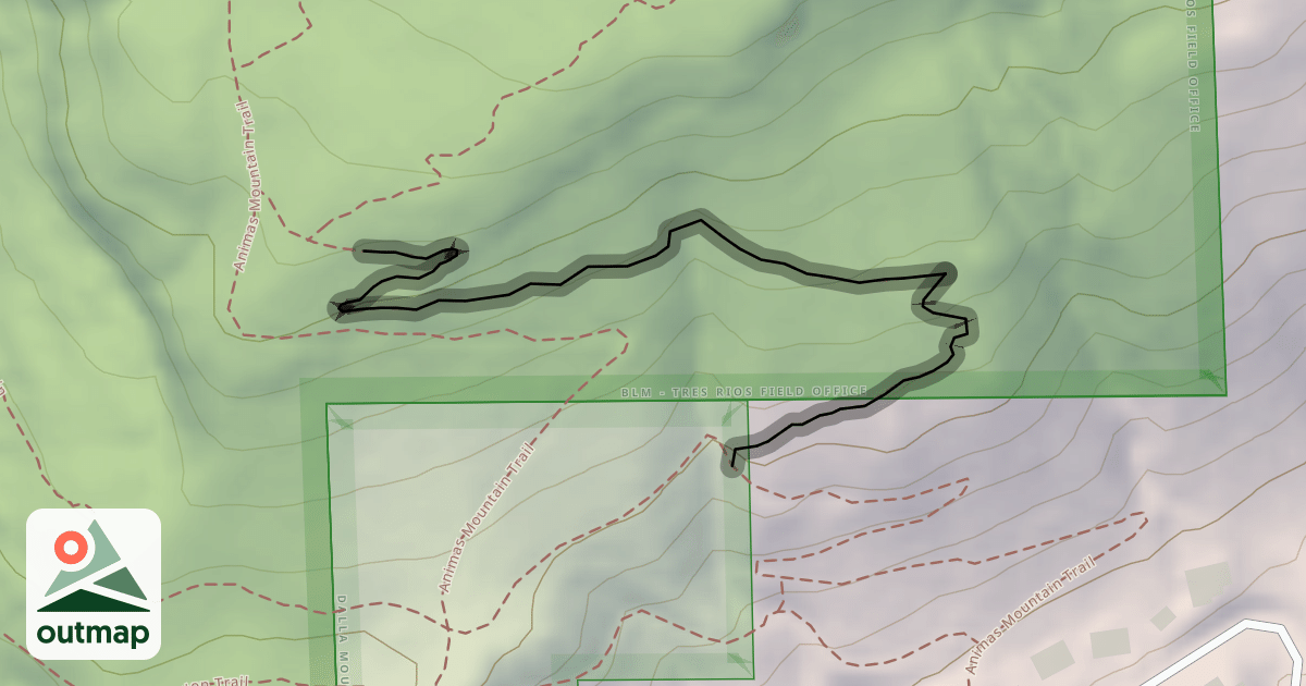 Map of Animas Mountain Trail
