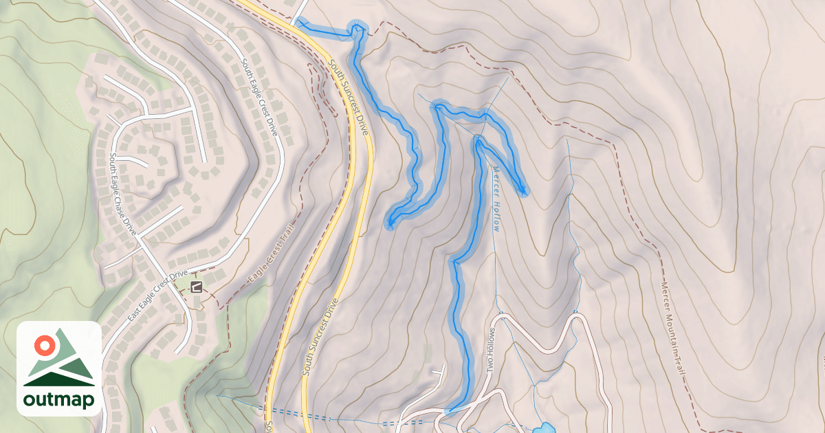 Map of Mercer Hollow Trail