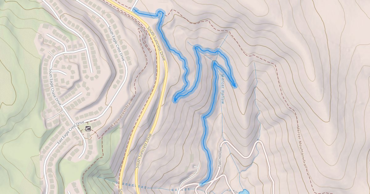 Map preview of Mercer Hollow Trail