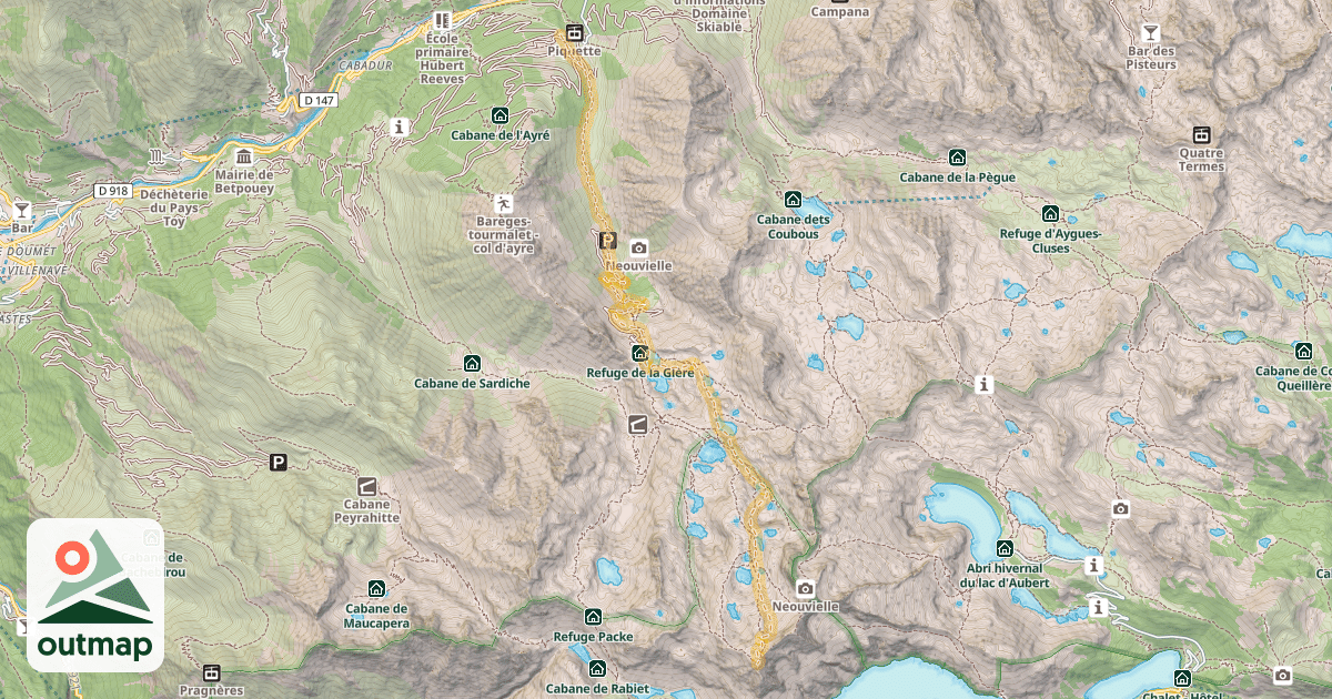 Map of Turon de Néouvielle — Barèges