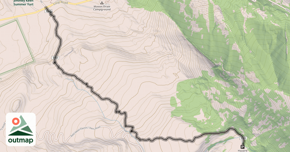 Map of Hazard County Trail