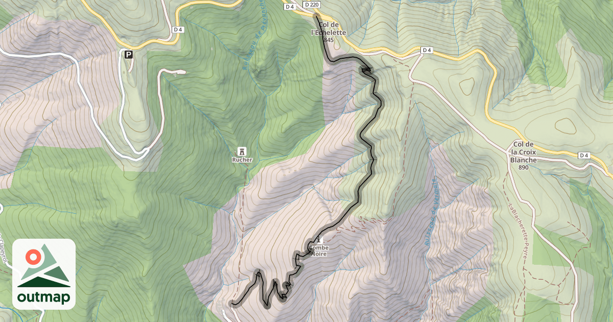 Map of Thines-Echelette