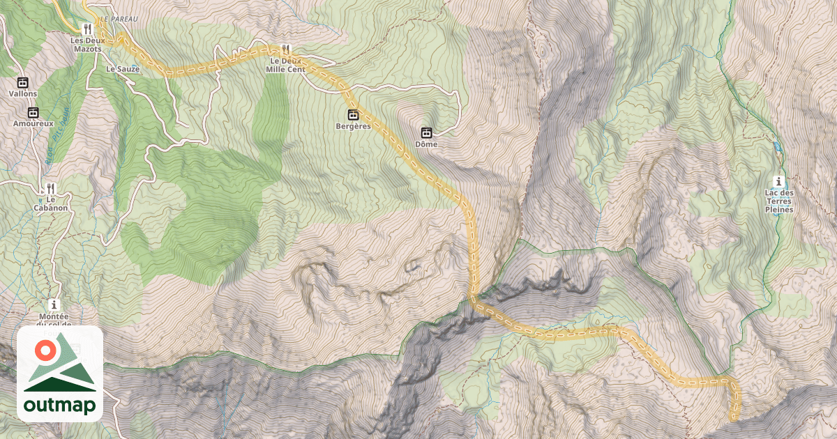 Map of Le Chevalier — Super-Sauze
