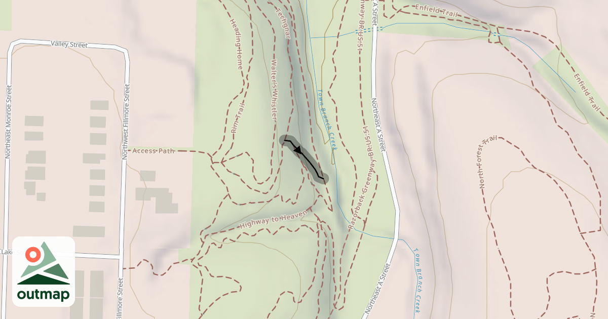 Map of Tech Gnar Drop Line