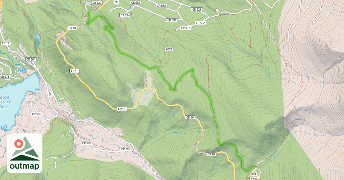 Map of Baker's Tank Trail