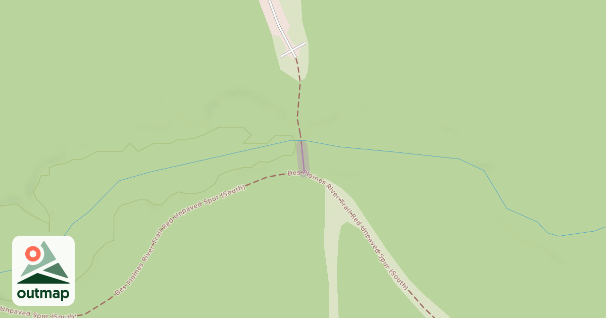 Map of Des Plaines River Trail Purple Unpaved Spur (South)
